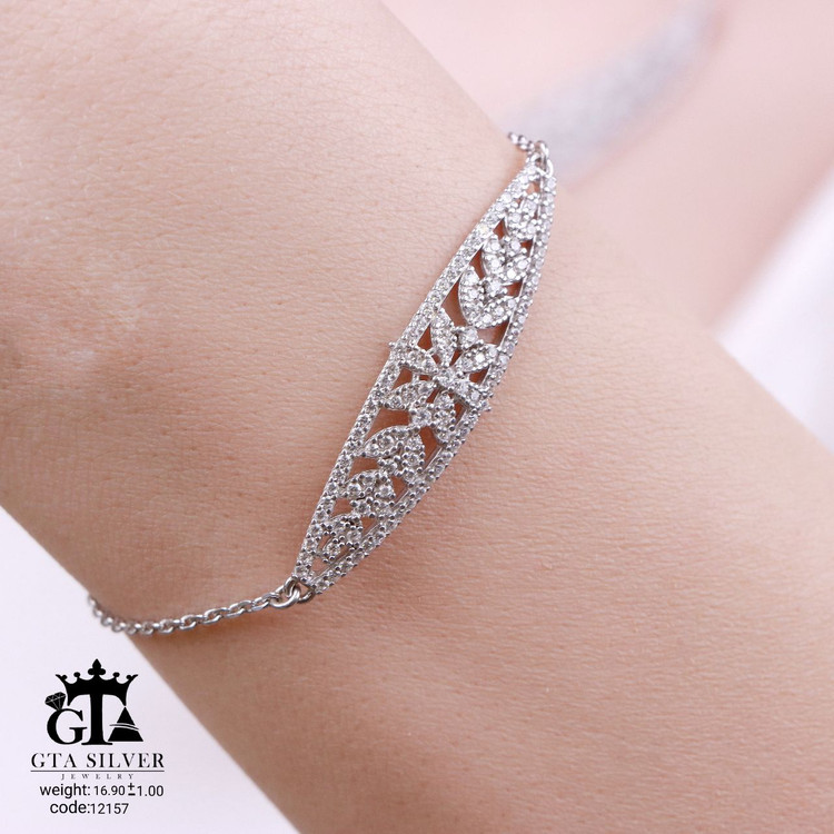 زیبایی در سادگی: دستبند زنجیری نقره ۹۲۵ عیار برند GTA