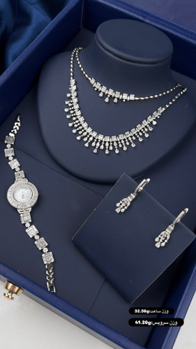 ست لوکس Silver Jewelry & Watch برند GTA نقره ۹۲۵ عیار