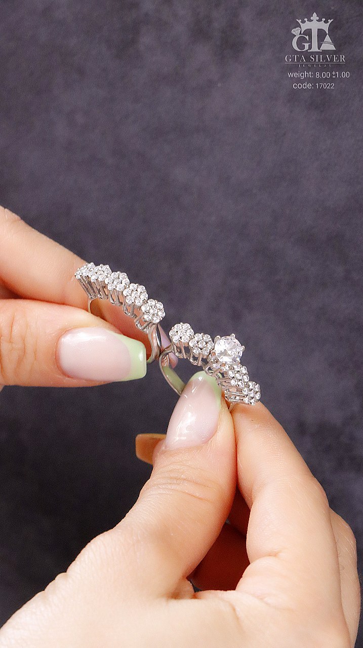 انگشتر پشت حلقه نقره ظریف ۹۲۵ – Delicate 925 Silver Wedding Band (Stack Ring)