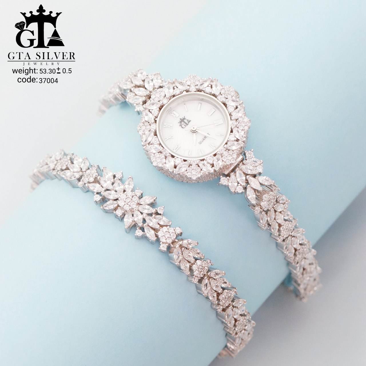 ست ساعت و دستبند نقره‌ای مارکیز   925 Silver Set for the Elegant You   هدیه ای خاص برای خودتان یا عزیزانتان