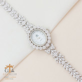 GTA Silver Watch – ساعت زنانه مجلسی با نگینهای برلیان و مارکیز، ترکیبی از ظرافت و شکوه