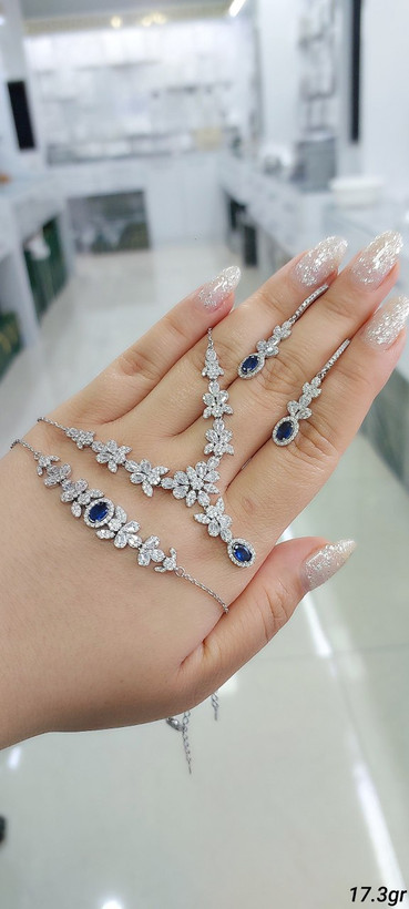 سرویس نقره زنانه برند GTA 925 sterling silver ✨ با سه طرح متفاوت