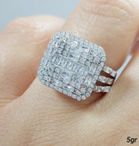 حلقه نقره زنانه با نگینهای براق – 925 Silver Ring with Sparkling Stones