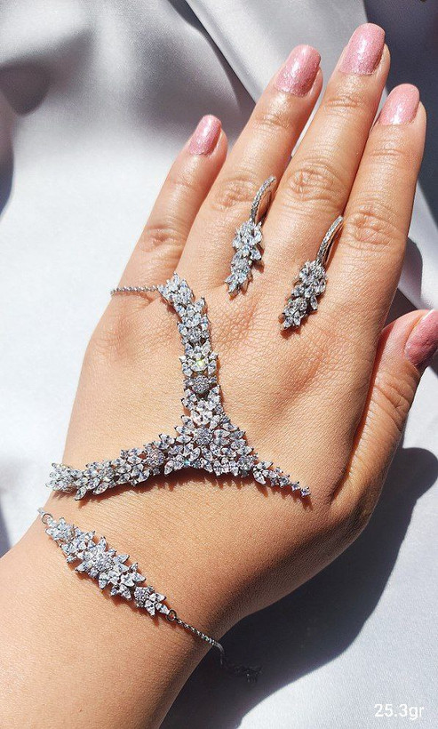 سرویس مارکیز نقره 925 برند GTA – Marquise design by GTA, 925 silver