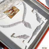 سرویس Silver زنانه برند GTA با طراحی کلاسیک و نگینکاری لوکس GTA luxury silver set – مناسب برای عروس و مجالس خاص