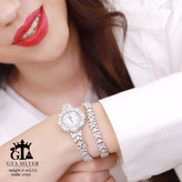 ست شیک ساعت و دستبند نقره برند gta با نگینهای مارکیز