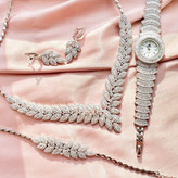 سرویس جواهری نقره 925 عیار برند gta مدل برگ همراه با ساعت شیک از برند gta