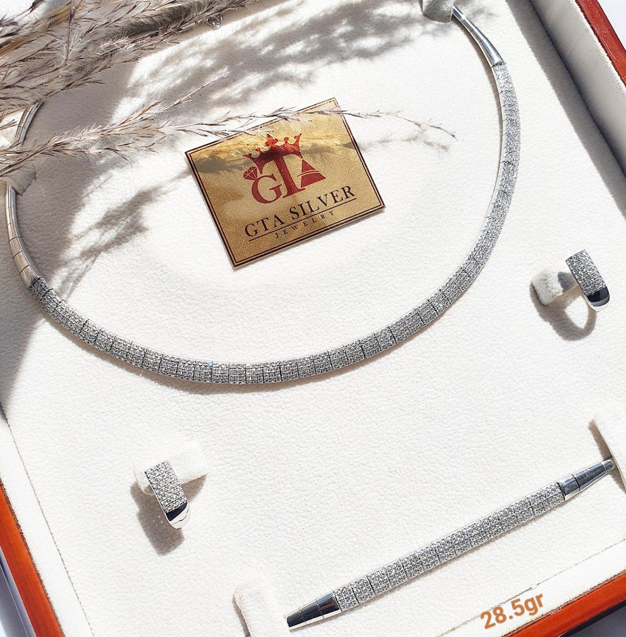 گردنبند، دستبند و گوشواره برند GTA با کیفیت عالی Luxury Women’s Jewelry Set