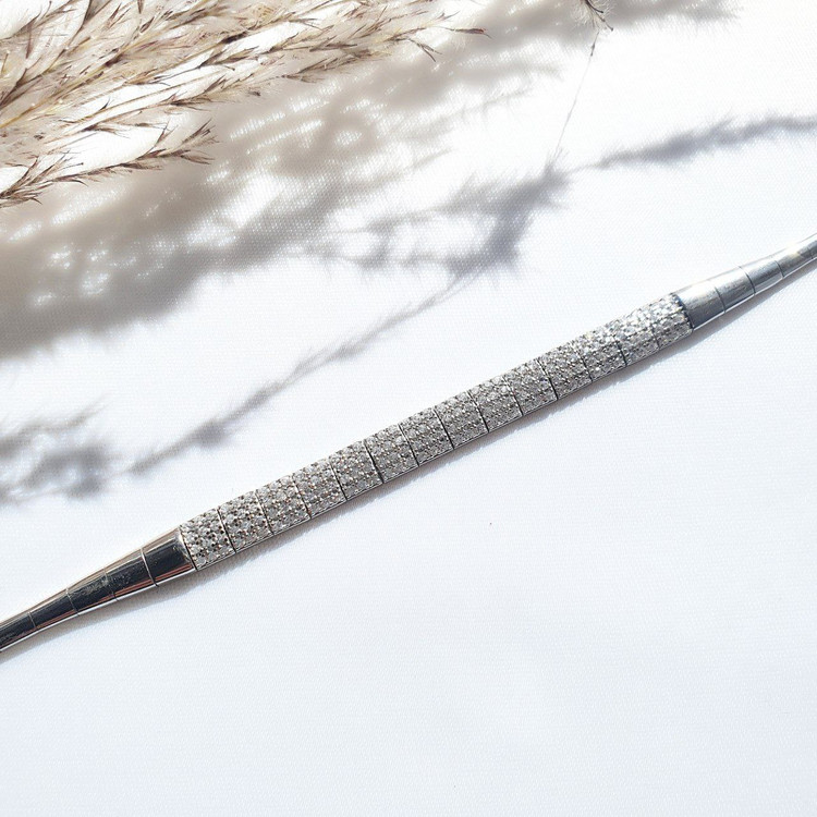 دستبند تنیسی نقره Silver Tennis Bracelet زنانه شیک