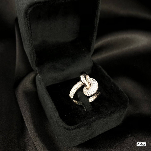 Silver Ring نقرهای زنانه با طراحی گرهدار لوکس