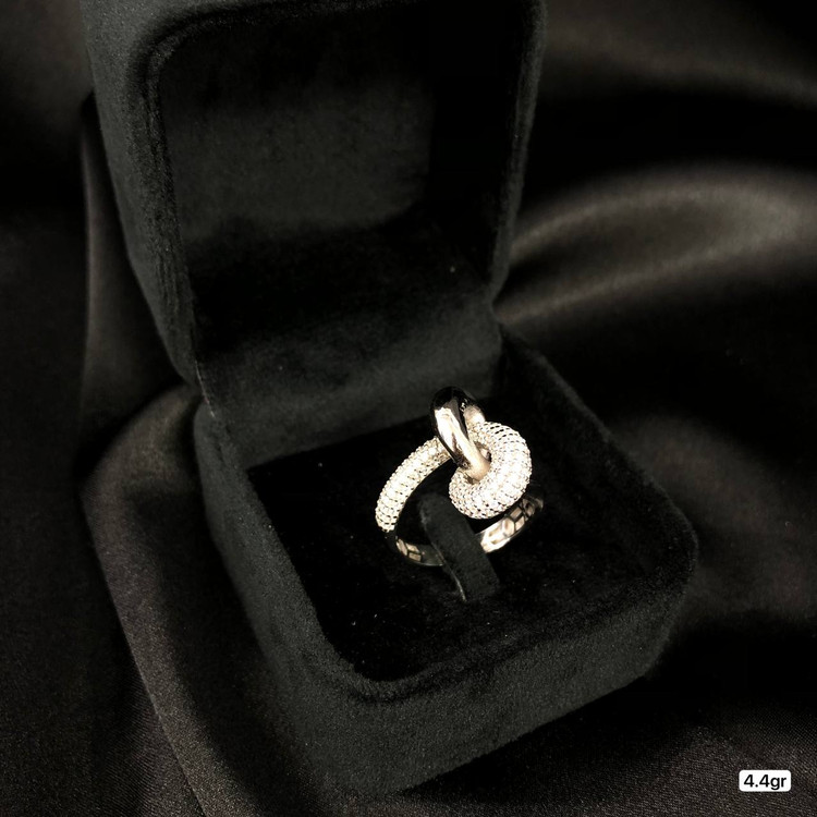 Silver Ring نقرهای زنانه با طراحی گرهدار لوکس