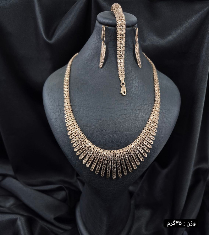 سرویس نقره زنانه طرح شیک و مدرن تراشخورده – Elegant women’s silver 925 jewelry set, cut design