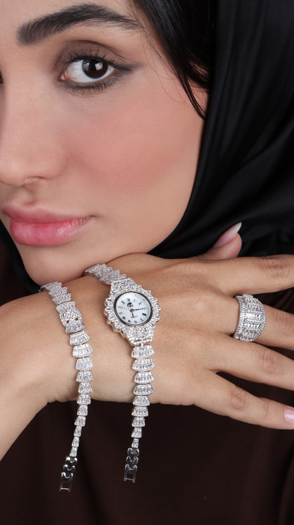 خرید ست انگشتر و دستبند نقره زنانه شیک GTA Silver با فاکتور معتبر