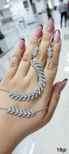 ست ظریف نقره GTA با Rhodium Coating و نگینهای درخشان Zirconia