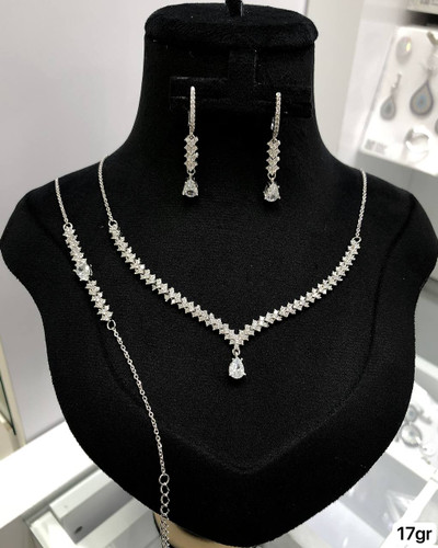 سرویس نقره لوکس GTA Silver 925 با zirconia و rhodium plating