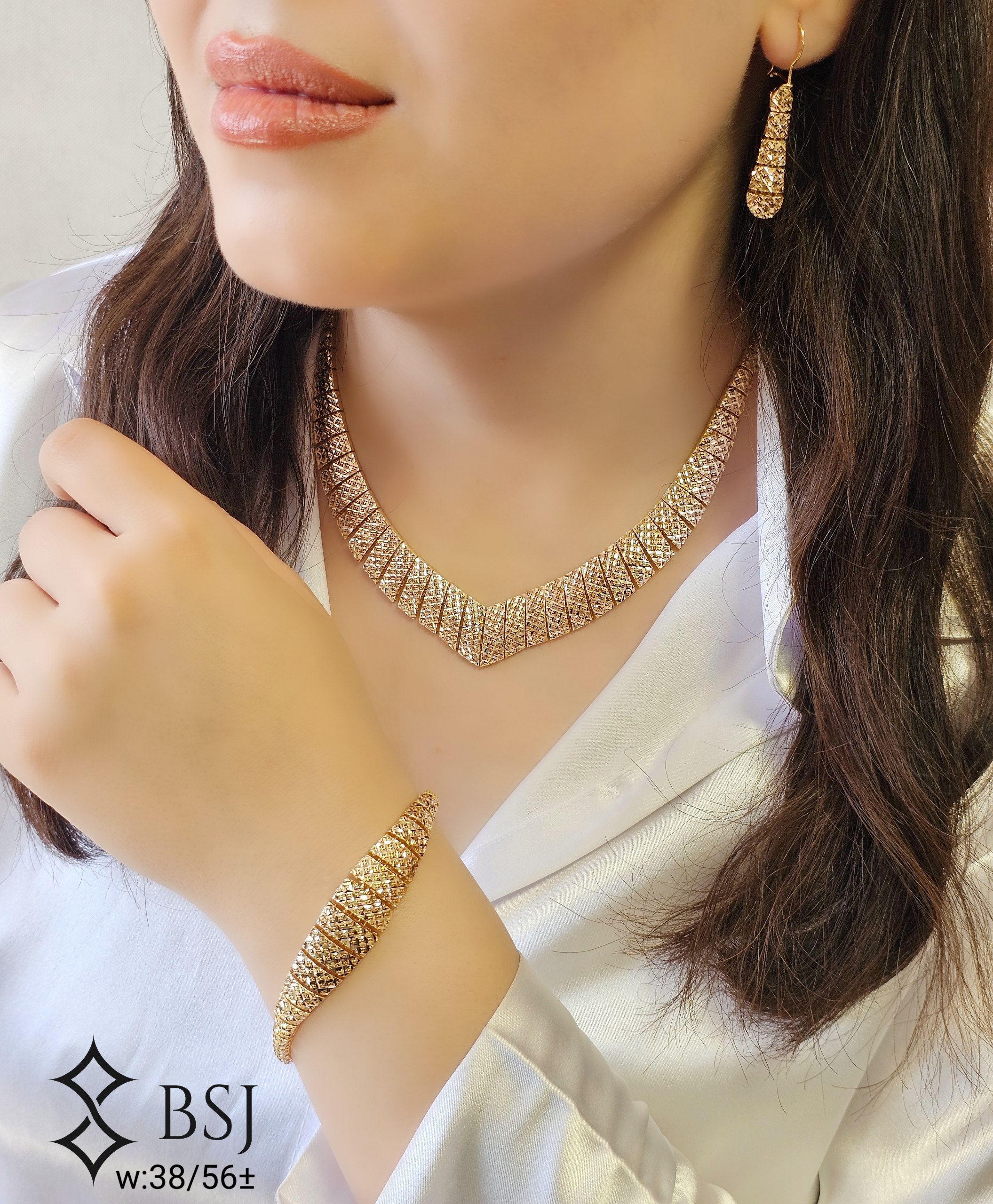 سرویس نقره 925 طرح طلا Gold Plated Silver Jewelry Set با آبکاری رودیوم در دو رنگ طلایی و سیلور