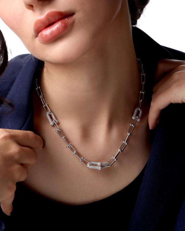 ست گردنبند و دستبند تیفانی و گوشواره – Tiffany Style Silver Set