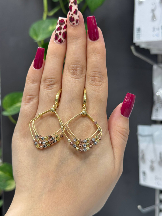 گوشواره البرنادو نقره 925 با گوی تراش – Silver 925 Albernado Earrings