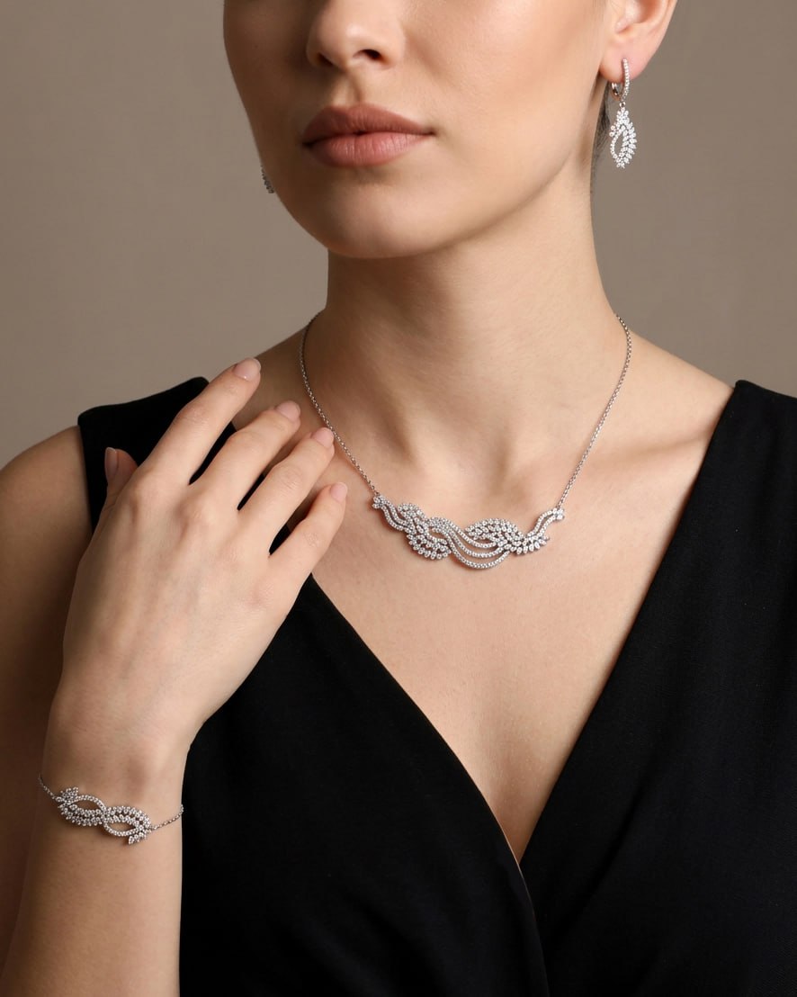 سرویس زنجیری نقره 925 عیار کد 495