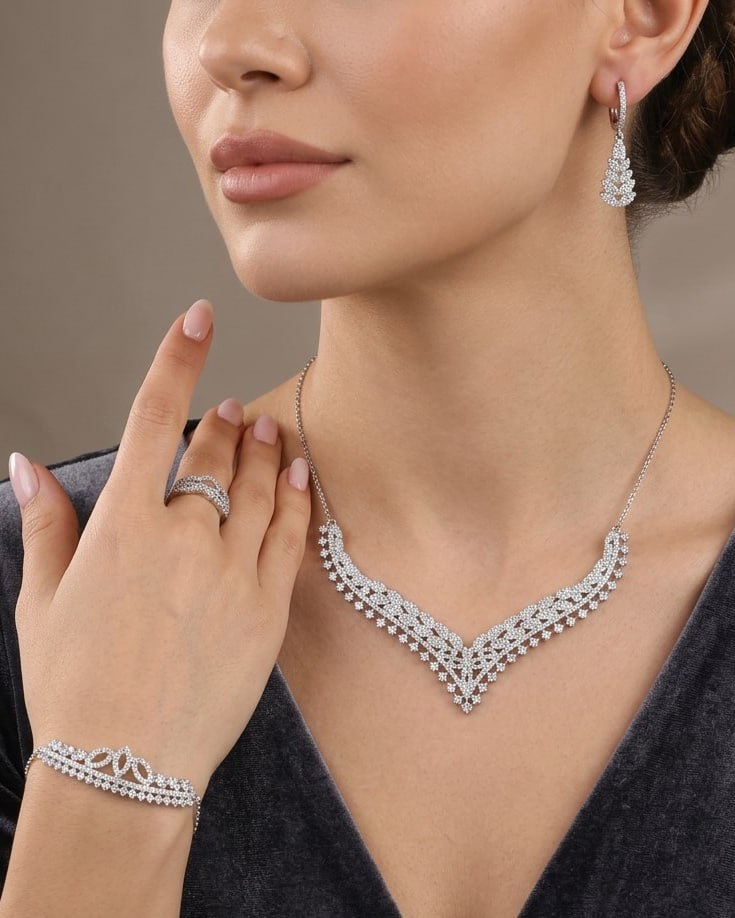 سرویس زنجیری نقره 924 عیار کد 497