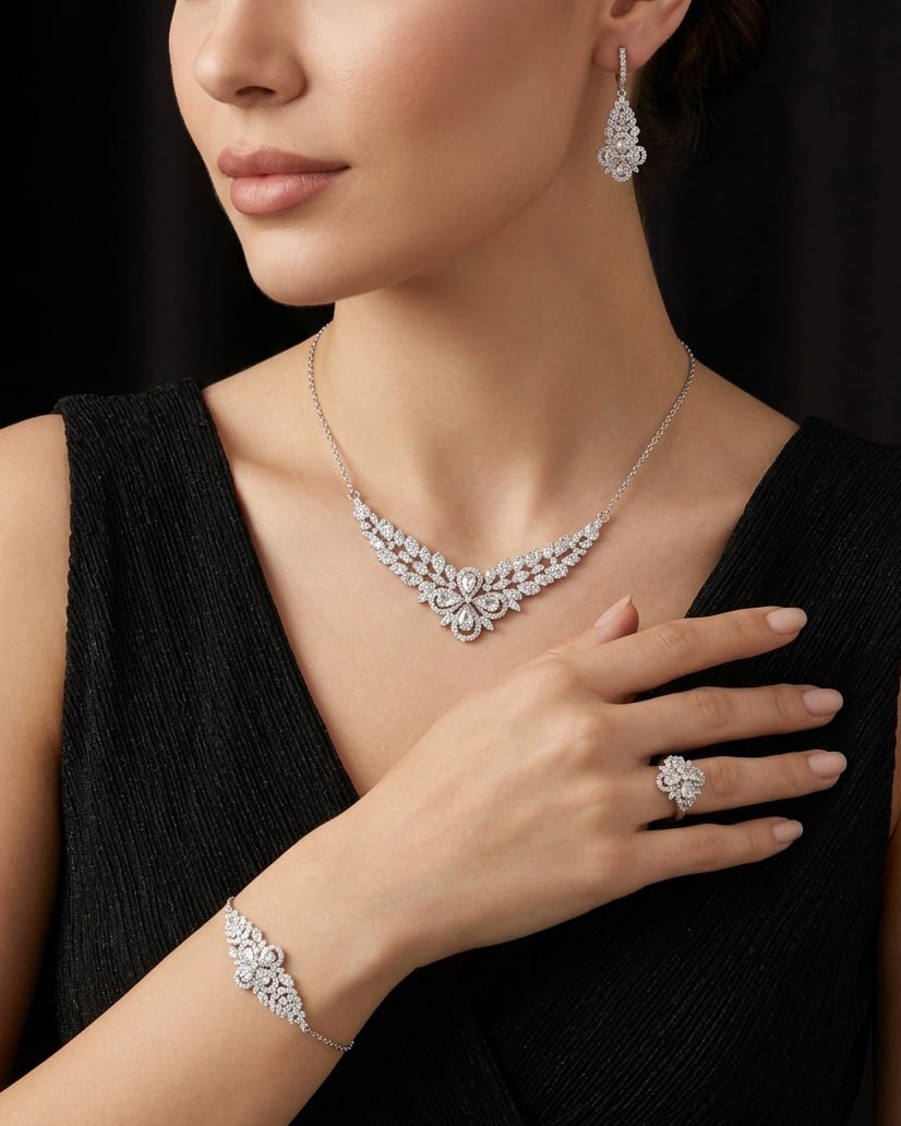 سرویس زنجیری نقره 925 عیار کد 500